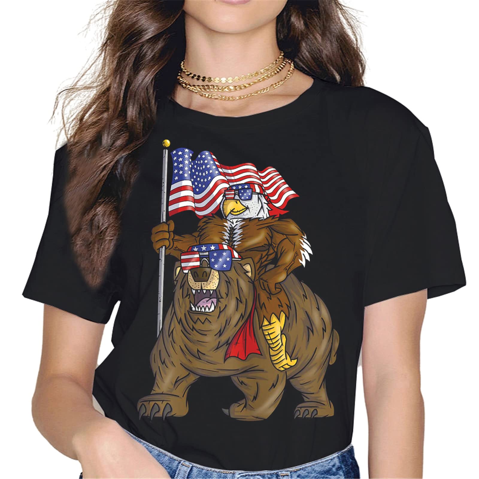 Merica Bandana Bald Eagle T-Shirt - Patriotic Graphics