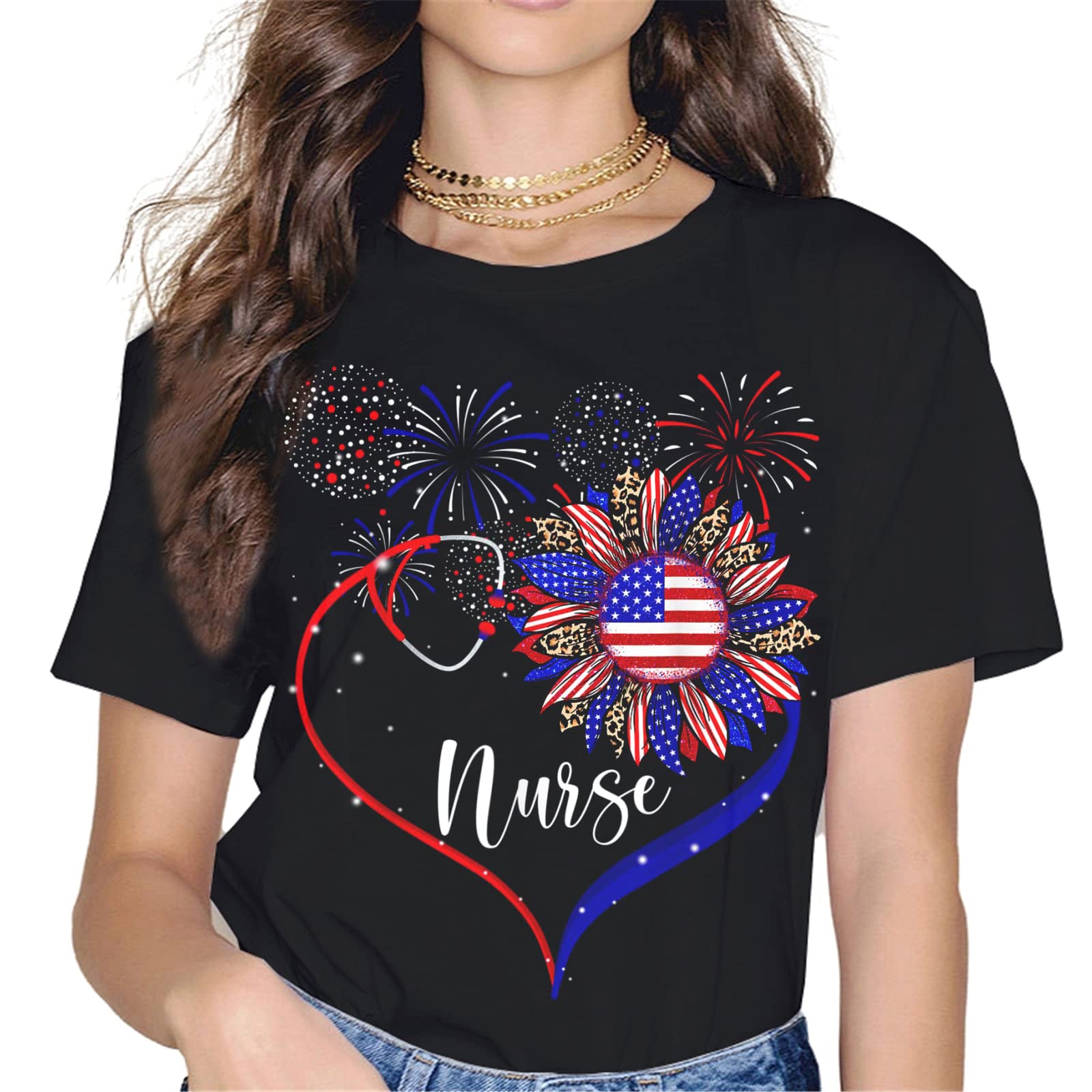 Nurse Pride Patriotic T-Shirt – American Flag Graphics